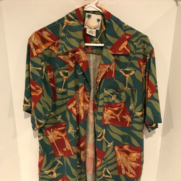 Banana Cabana Other - BANANA CABANA MENS SILK SHORT SLEEVE HAWAIIAN SHIRT SIZE M
